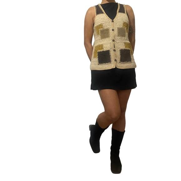 Vintage Crochet Patchwork Cardigan - Picture 3 of 3